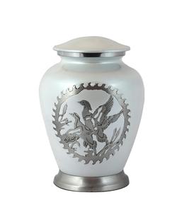 Urne de crémation en aluminium gravé en argent pour cendres humaines Adulte-Urne de stockage de cendres funéraires commémoratives artisanales-Sac - Product Image 1