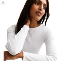Camiseta Deportiva de Yoga de Manga Larga para Mujer, Compresión, Ecológica, Antibacteriana, Secado Rápido, Transpirable, Ajustada, para Gimnasio y Running, con Spandex