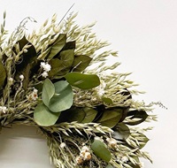 Couronne de lavande séchée MCflora en gros, anneau floral violet naturel, décoration rustique pour porte d'entrée, mur, mariage et maison