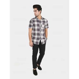 Chemise habillée décontractée ajustée pour homme HESTIA, col montant, tissu popeline, infroissable, style décontracté chic à formel, taille XL, pour l'été et l'automne - Product Image 1