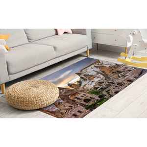 Winter Landscape in Cappadocia <b>Rug</b>, Printed <b>Rug</b> with Brown Tones,<b>Chenille</b> <b>Rug</b> - Product Image 4