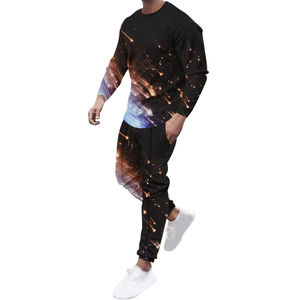 Ensemble de survêtement 2 pièces pour homme, grande taille, hiver, manches longues, uni, décontracté, léger, streetwear - Product Image 1