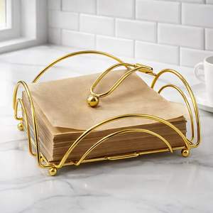 Servilletero de Latón Resistente para Mesa de Comedor, Encimera de Cocina, Decoración del Hogar; Organizador de Papel - Product Image 4