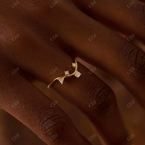 Anillo de boda de oro Real de 18K para mujer, banda de boda personalizada con diamantes cultivados en laboratorio pulido - Product Image 2