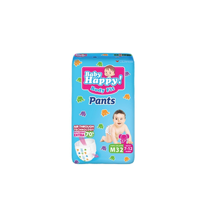 Couches-culottes jetables Baby Happy Pants Taille M, 32 pièces, ajustement parfait, avec indicateur d'humidité, taille élastique ultra douce, anti-fuites - Product Image 1
