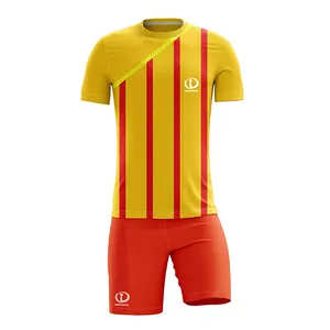 Conjunto de uniforme de futebol em jérsei, slim fit, respirável, conjunto de treino esportivo, prática, logotipo personalizado, kit impresso
