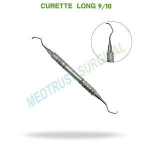 Cureta Gracey de bolsillo profundo, larga, 9-10, instrumento dental periodontal para raspado subgingival profundo y planificación radicular - Product Image 2