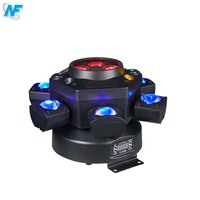 Lumières laser DJ RGBW à six bras, effet yeux d'abeille, faisceau de lumière à six bras, blanc chaud, rouge, mode de contrôle DMX512, pour les scènes