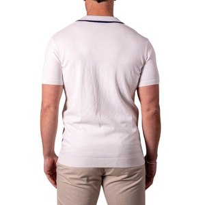 เสื้อโปโลผู้ชายทรงปกติ ผ้าถักเนื้อเรียบ สไตล์ลำลอง คอริบ แขนสั้น รับผลิตแบบ OEM ODM คุณภาพพรีเมียม ขายส่ง - Product Image 4