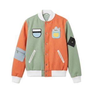Veste Homme Légère en Polyester à Double Boutonnage, Ourlet Élastique, Broderie Lettres, Motif Carreaux, Coupe Droite, Haute Qualité - Product Image 1