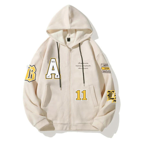 Design personnalisé pour hommes Chenille Patch Hoodies Élégant 3D Puff Broderie ODM Polaire Tissu Respirant Hiver Sweatshirts Bas Prix - Product Image 4