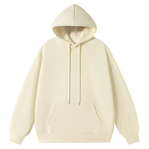 Sweat à capuche décontracté pour hommes et femmes, coupe ample, couleur unie, avec capuche imprimée de haute qualité sur les épaules - Product Image 3