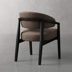 Lujosa Silla de comedor personalizada con marco de madera maciza tapizada en color marrón para uso moderno en el hogar o el hotel - Product Image 3