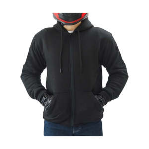Sudadera con capucha de motocicleta personalizada para hombre con cremallera de carreras forrada con armadura extraíble CE transpirable impermeable acolchado de lana protectora - Product Image 2