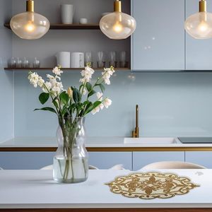 Best Theme Design Glass Beads <b>Placemat</b> Best for Parties and Other Functions Tableware Decorative Design Rounded <b>Placemat</b> Design - Product Image 3