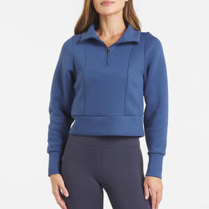 Sudadera con Cierre de Cremallera de 1/4, Gruesa, de Algodón Bambú, para Mujer, Chaqueta con Cierre - Product Image 3