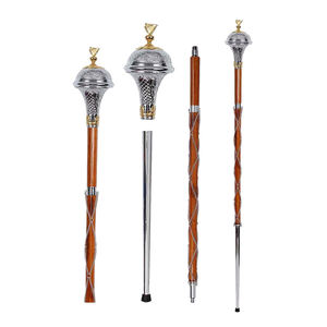 Producto superior, Maza con cabeza de palo de madera chapada en plata y oro/cabeza de maza chapada en plata y oro más vendida con palo a la venta - Product Image 1