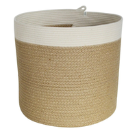Panier de rangement cylindrique en jute tressé, écologique, pliable et réutilisable, avec options de couleurs personnalisées, vente en gros