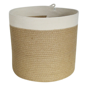 Wholesale Custom Design <b>Jute</b> Natural Cylinder Eco Friendly Bag Natural Products Flower Pots <b>Jute</b> Braided Reusable <b>Basket</b> bag - Product Image 2