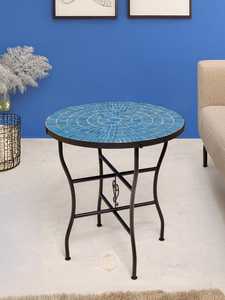 Dazzling <b>Mosaic</b> Side Table: Iridescent <b>Art</b> - Blue Coffee Table - Side Table - Livingroom Decor - Gift - Product Image 3