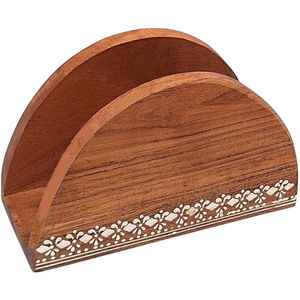 Servilletero de madera hecho a mano para mesa de comedor elegante soporte de tejido de madera Sheesham con diseño con incrustaciones a un precio asequible - Product Image 1