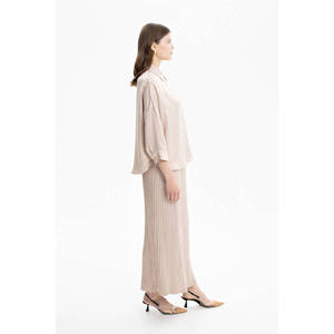 Blusa de Satén de Seda Tejida para Mujer, Top Formal de Oficina, Casual, Manga Larga, Corte Ajustado, Primavera Otoño - Product Image 2