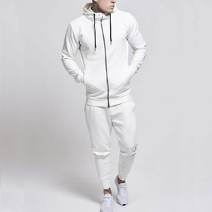 Conjunto de chándal personalizado con cremallera completa para hombre, Sudadera con capucha y pantalones para correr, mezcla de algodón Premium, fabricante OEM de etiqueta privada. - Product Image 1