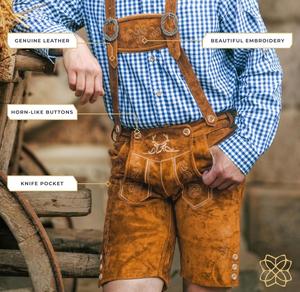 Shemax Trachten Shorts pour hommes Lederhosen Shaded Grey OEM Custom New Bavarian Oktoberfest Lederhosen - Product Image 3