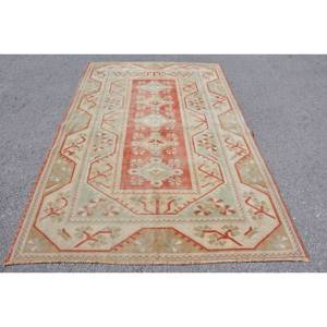 Alfombra turca Vintage, diseño de retazos rojo y verde, área grande, de lana Material rectangular de 9x12, respaldo de látex para entrada, pasillo, sala de estar - Product Image 1