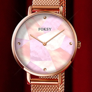 China Designer Make New Model Crystal <strong>Rose</strong> <strong>Gold</strong> Lady <strong>Watch</strong> <strong>Set</strong> for Women - Product Image 1