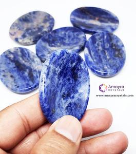 Gemstone Sodalite Thumb Worry <b>Stone</b> Natural Worry <b>Stone</b> for Meditation Handmade Agate Item Buy From Amayra Crystal Exports India - Product Image 6