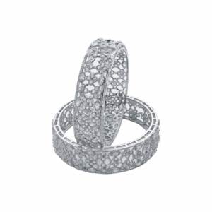 Modern Luxury Ethnic Style Brass Bangles <b>Set</b> <b>Silver</b> Plated Reverse AD Orthodox Religious Type Fashionable Bangles - Product Image 3