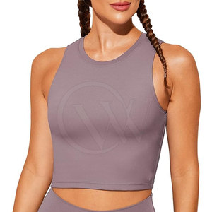 Femmes à la mode respirant 100% coton Fitness Sportswear confortable sans manches Yoga Top vente en ligne équipement d'entraînement - Product Image 2