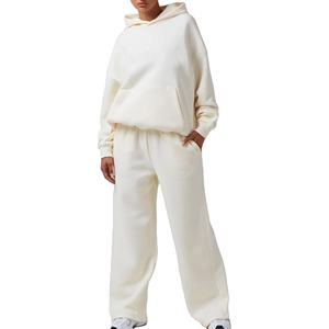 Survêtement en molleton 100% coton pour femme Ensemble deux pièces surdimensionné décontracté de haute qualité - Product Image 5