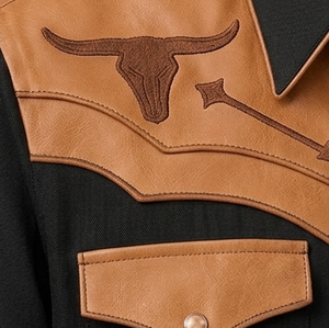 Chemise Western Cowboy Unisexe Vintage Décontractée Coupe Slim avec Passepoil Contrastant, Manches Longues Brodé, Boutonnée, Style Rodeo, Personnalisable OEM - Product Image 4