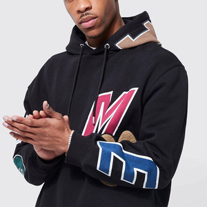Sweat à capuche oversize en coton 100% pour l'hiver, impression numérique, teinture unie, streetwear, épaules tombantes - Product Image 5