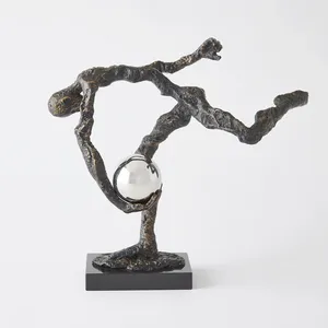 Escultura de Animales Antigua de Aluminio Chapado en Oro Hecha a Mano de Lujo para Decoración Moderna del Hogar, Diseño Pulido - Product Image 2