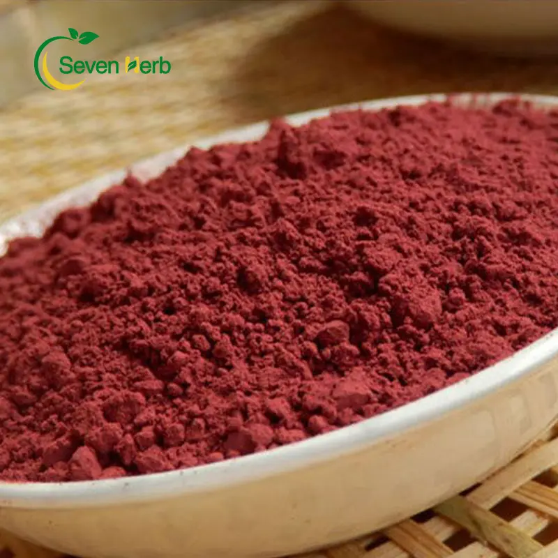 Polvo colorante rojo Monascus Purpureus de alta calidad, extracto de arroz de levadura roja pura 1.5%-5% Monacolin K