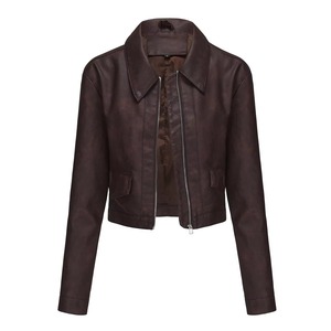 Crop <b>women</b> Comfortable <b>leather</b> <b>jackets</b> outerwear coats style winter midweight <b>bomber</b> Casual party & work wear Outdoor <b>jacket</b> - Product Image 6