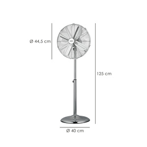 Ventilatore a piantana silenzioso, diametro 44,5 cm, altezza 130 cm, 60 watt, funzione oscillante. - Product Image 2