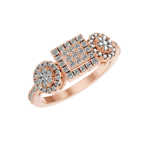 กลุ่มดอกไม้สี่เหลี่ยมสีทองแท้14K ดีไซน์ค็อกเทลตามสั่งพร้อมแหวนเพชรธรรมชาติเครื่องประดับชั้นดีแบบคลาสสิก - Product Image 5