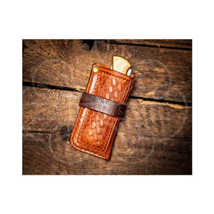 Gaine en cuir la plus vendue à prix d'usine pour couteaux à lame fixe/pliante pour un couteau Buck 110 ou de taille similaire - Product Image 1