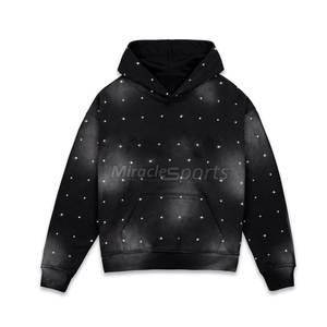 El mejor fabricante hecho con sudaderas con capucha de diamantes de imitación lavado ácido para hombre, sudaderas con capucha de diamantes de imitación lavado ácido para hombre - Product Image 1