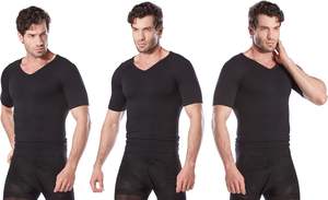 Chemise de compression sans manches à col en V pour homme, moulante et moulante, très douce, pour l'amincissement et la compression - Product Image 2