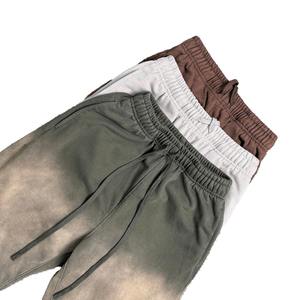 Pantalons de survêtement pour homme en toile décontractée sur mesure, coupe large, lourds, 380 GSM, coupe droite, délavés à l'acide, effet délavé au soleil, empilés - Product Image 1