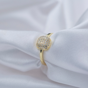 Minimalist Square CZ Design Rhodium Plated Wedding <b>Ring</b> Handcrafted <b>Dainty</b> 925 Sterling Silver Turkish Jewelry - Product Image 2