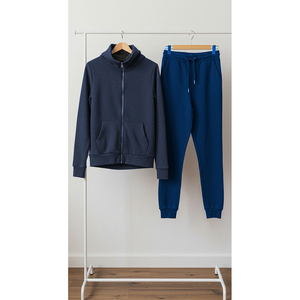 2025 hiver unisexe vêtements ensembles respirant impression polaire fermeture éclair à capuche et pantalons de survêtement survêtement décontracté Sport - Product Image 2