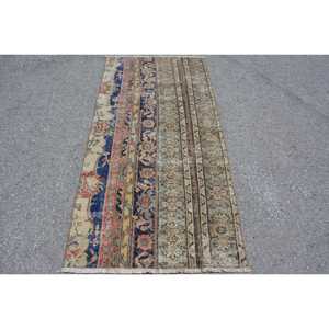 Alfombra Turca de 2.9x5.8 pies, Alfombra Azul Sólida Vintage - Product Image 1