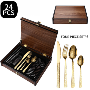 Ensemble de couverts en OR poli de qualité supérieure, parfait pour les restaurants, offrant une grande résistance et un éclat doré riche. - Product Image 2