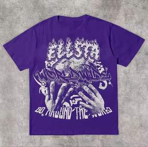 Nouveaux hommes goutte épaule t-shirt poids lourd 100% coton col rond t-shirt surdimensionné Applique Patch broderie Boxy chemise courte - Product Image 1